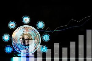 bitcoin, concetto di rete di pagamento innovativo foto
