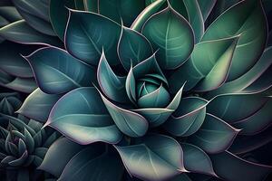 blu Agave pianta nel il giardino avvicinamento Visualizza. generativo ai. foto