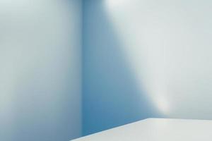 leggero blu 3d rendere camera leggero a partire dal finestra, palcoscenico per Prodotto foto