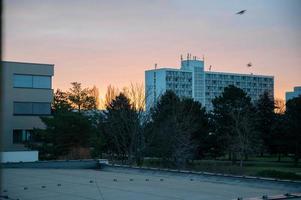 Alba nel slovacchia cittadina, in giro Sette alle nel il mattina. triva, slovacchia, sk, 2023 foto