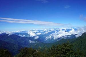 chiaro cielo e bianca nuvole a partire dal il orizzonte di seta itinerario sikkim foto