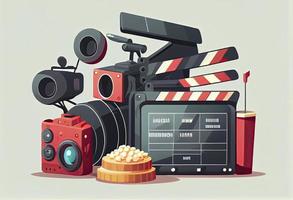 video o film produzione concetto. idea di tiro film foto