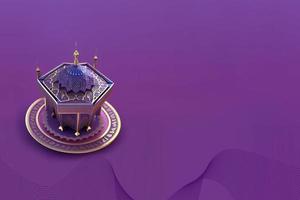 Ramadan kareem 3d moschea e lampada Immagine per sociale media bandiera design foto