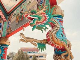 Drago statua, Drago simbolo, Drago Cinese, è un' bellissimo tailandese e Cinese architettura di santuario, tempio. un' simbolo di bene fortuna e prosperità durante il Cinese nuovo anno celebrazioni. foto