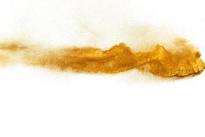 Marrone sabbia esplosione isolato su bianca sfondo. astratto sabbia nube sfondo. foto
