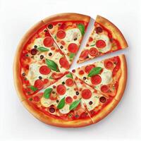 appena al forno caldo vegetariano vegano Pizza - ai generato Immagine foto