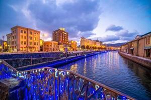 paesaggio urbano di otaru, canale del giappone e magazzino storico, sapporo foto