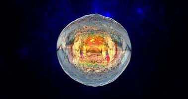 astratto il giro sfera liquido iridescente sapone bolla futuristico, astratto sfondo foto