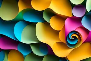 arcobaleno colorato carta tagliare organizzare per bellissimo sfondo sfondo. carta arte arcobaleno carta piegare e tagliare sfondo con 3d effetto, vivace colori, vettore illustrazione e design Materiale elemento. foto