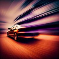 auto da corsa a alto velocità, sfocato sfondo - ai generato Immagine foto