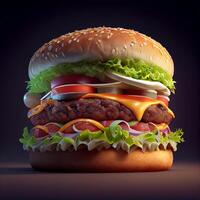 grande succoso neo Hamburger - ai generato Immagine foto