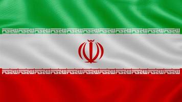 bandiera di iran. realistico agitando bandiera 3d rendere illustrazione con altamente dettagliato tessuto struttura foto