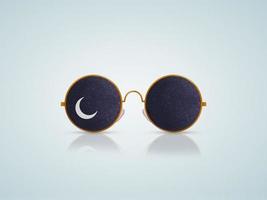 foto sole bicchiere con Luna forma contento Ramadan contento eid concetto. stagione Festival saluto design Ramadan kareem