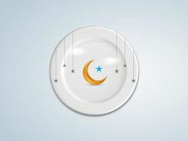 foto Luna su piatto contento Ramadan, contento eid, Ramadan eid, islamico Luna, Ramadan invito e islamico design schermo.