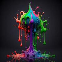 colorato colore acqua far cadere esplosione fungo, gocciolante dipingere spruzzo foto