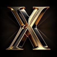 logo per il lettera X con un' moderno classico stile ,3d alfabeto su nero sfondo foto
