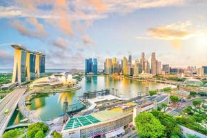 zona della baia dell'orizzonte del centro di singapore foto