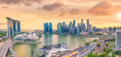 skyline del centro di singapore foto