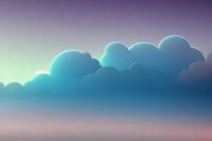 bellissimo blu nube minimalista illustrazione sfondo e sfondo. Materiale design elemento e 3d rendere. foto