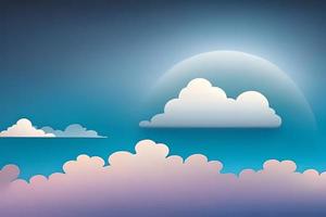 bellissimo cielo blu nube minimalista illustrazione sfondo e sfondo. Materiale design elemento e 3d rendere. foto