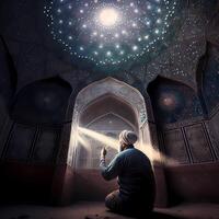 preghiere a moschea. ai generato foto