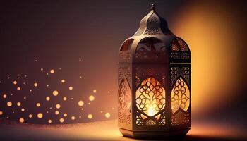 Ramadan islamico lanterna. ai generato foto