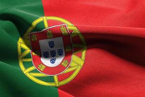 3d illustrazione avvicinamento bandiera di Portogallo foto