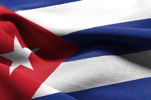 3d illustrazione avvicinamento bandiera di Cuba foto