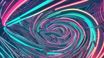 astratto futuristico raggiante neon complesso filo linea , generativo arte di ai foto