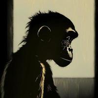 scimmia silhouette ai generato foto