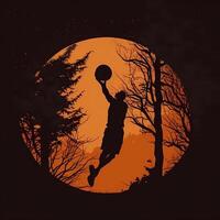 pallacanestro silhouette ai generato foto