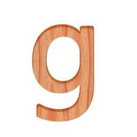 alfabeto piccolo di legno Vintage ▾. minuscolo lettera modello bellissimo 3d isolato su bianca sfondo design consonante g foto