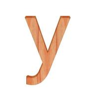 alfabeto piccolo di legno Vintage ▾. minuscolo lettera modello bellissimo 3d isolato su bianca sfondo design consonante y foto