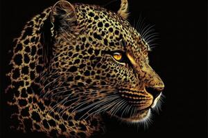 leopardo. tigre viso. selvaggio animali. ai generato foto