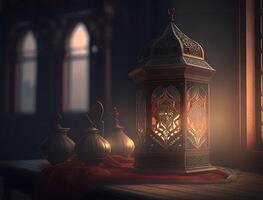 Arabo lanterna nel moschea, ai generato foto