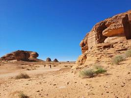 bellissimo giorno Visualizza di al egra, madain saleh archeologico luogo nel al ula, Arabia arabia. foto