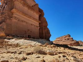 bellissimo giorno Visualizza di al egra, madain saleh archeologico luogo nel al ula, Arabia arabia. foto