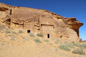 bellissimo giorno Visualizza di al egra, madain saleh archeologico luogo nel al ula, Arabia arabia. foto