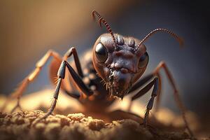 vicino su realistico formiche. creato con generativo ai foto