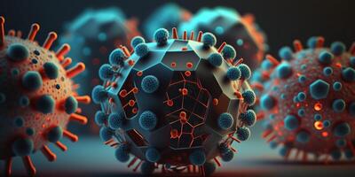 virus cellule sfondo, virale malattia epidemico. generativo ai foto