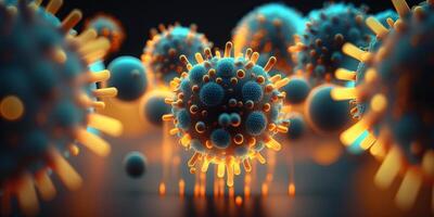 virus cellule sfondo, virale malattia epidemico. generativo ai foto