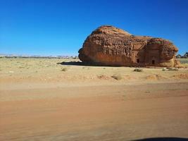 bellissimo giorno Visualizza di al egra, madain saleh archeologico luogo nel al ula, Arabia arabia. foto