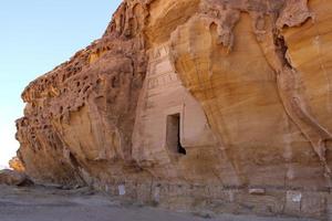 bellissimo giorno Visualizza di al egra, madain saleh archeologico luogo nel al ula, Arabia arabia. foto