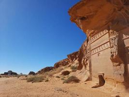 bellissimo giorno Visualizza di al egra, madain saleh archeologico luogo nel al ula, Arabia arabia. foto