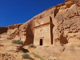 bellissimo giorno Visualizza di al egra, madain saleh archeologico luogo nel al ula, Arabia arabia. foto