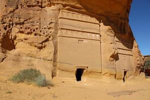 bellissimo giorno Visualizza di al egra, madain saleh archeologico luogo nel al ula, Arabia arabia. foto