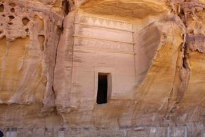 bellissimo giorno Visualizza di al egra, madain saleh archeologico luogo nel al ula, Arabia arabia. foto