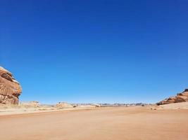 bellissimo giorno Visualizza di al egra, madain saleh archeologico luogo nel al ula, Arabia arabia. foto