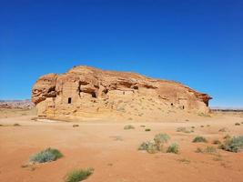 bellissimo giorno Visualizza di al egra, madain saleh archeologico luogo nel al ula, Arabia arabia. foto