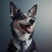 cane uomo d'affari illustrazione ai generato foto